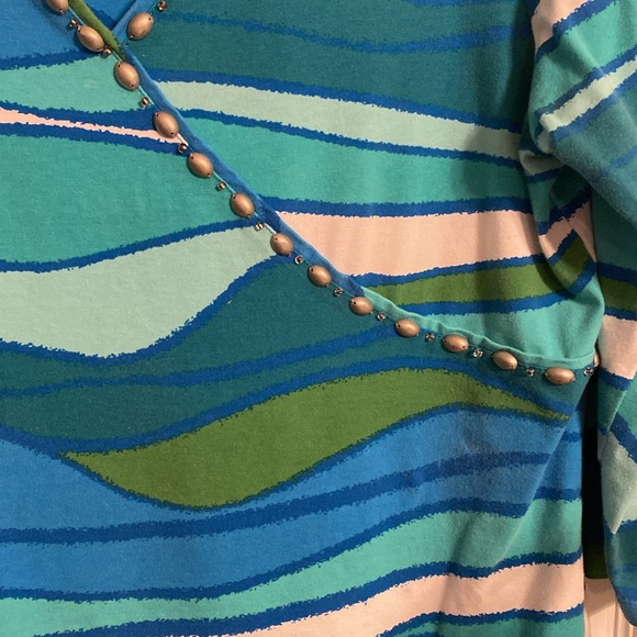 Ruby Rd  Womans v neck top cotton/spandex size L - Picture 5 of 6